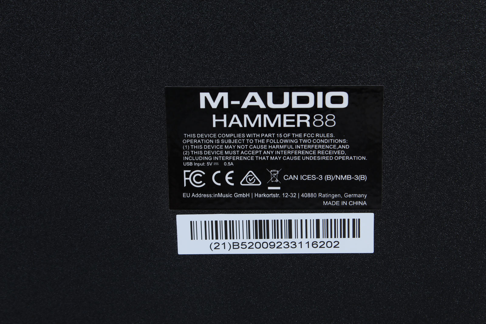 M-Audio Hammer 88 Keyboard Controller 88 Key USB / MIDI Keyboard Controller