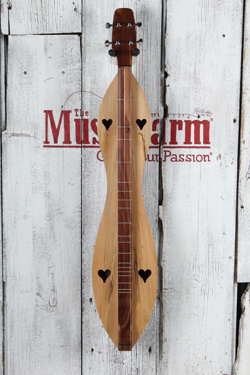 McSpadden 4 String Flathead Hourglass Spalted Sycamore Dulcimer with Gig Bag