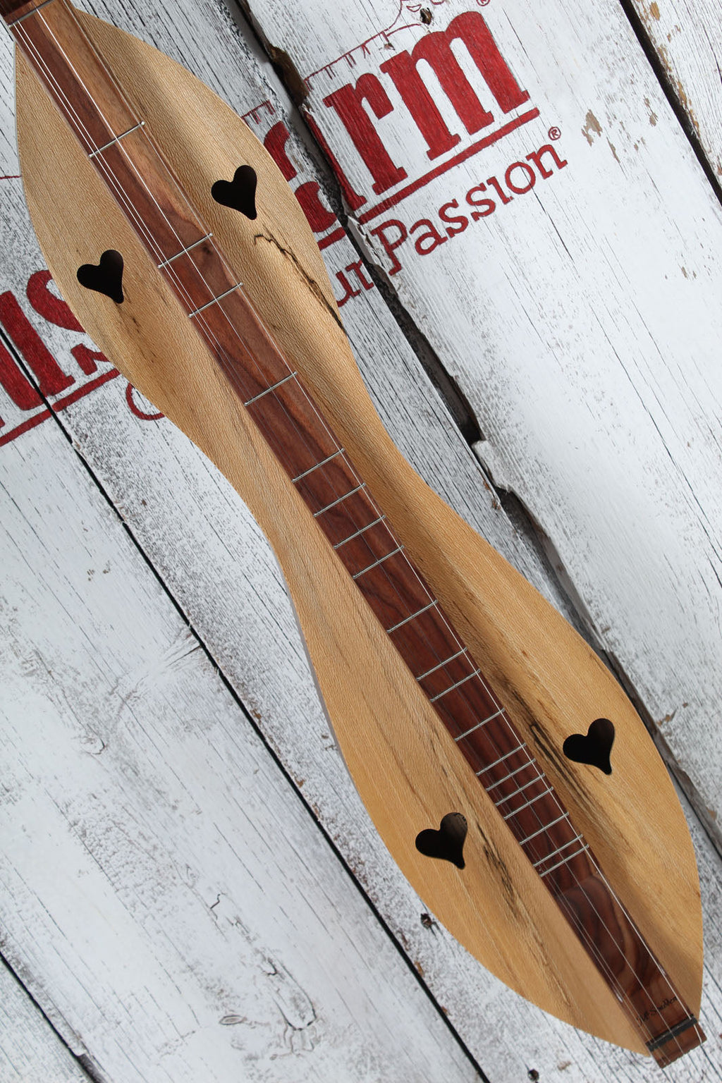 McSpadden 4 String Flathead Hourglass Spalted Sycamore Dulcimer with Gig Bag