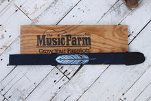 Load image into Gallery viewer, Henry Heller 2 Inch David Hale Cotton with Embroidered Feather Design Blue