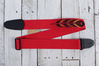 Henry Heller 2 Inch David Hale Cotton with Embroidered Feather Design Red