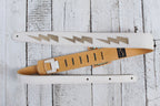 Henry Heller Bone Color Capri Leather Guitar Strap with Gold Leather Bolts