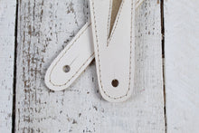 Load image into Gallery viewer, Henry Heller Bone Color Capri Leather Guitar Strap with Gold Leather Bolts