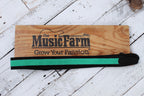 Henry Heller 2 Inch Wide Black with Green Strip Suede Adjustable Guitar Strap