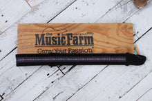 Load image into Gallery viewer, Henry Heller 2 Inch Wide Black with Purple and White Adjustable Peruvian Guitar Strap