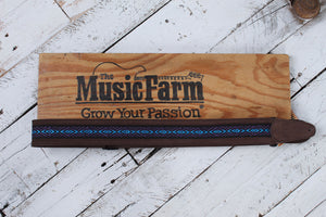 Henry Heller 2 Inch Wide Brown with Blue and Purple Adjustable Peruvian Guitar Strap