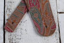 Load image into Gallery viewer, Henry Heller 2.5 Adjustable Capri Leather Luxe Paisley Guitar Strap