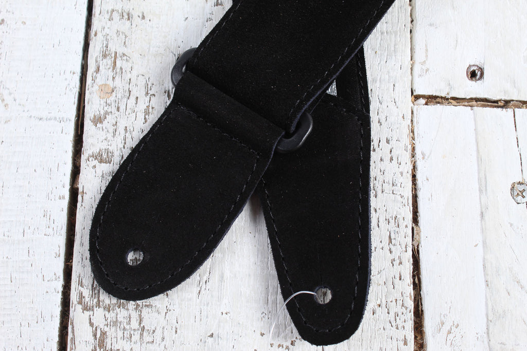 Henry Heller 2 Inch Wide Black with Silver Adjustable Peruvian Guitar Strap