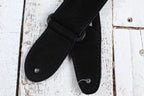 Henry Heller 2 Inch Wide Black with Silver Adjustable Peruvian Guitar Strap