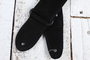 Henry Heller 2 Inch Wide Black with Silver Adjustable Peruvian Guitar Strap