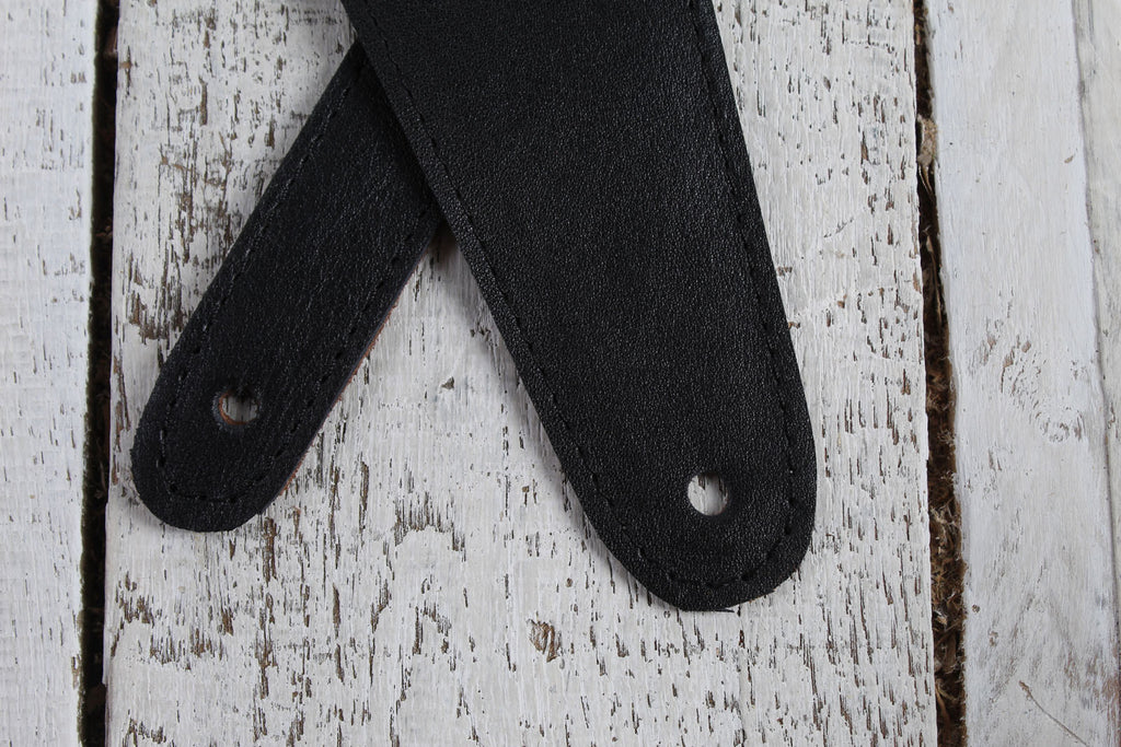 Henry Heller 2.5 Inch Garment Leather Guitar Strap Playing Cards Black