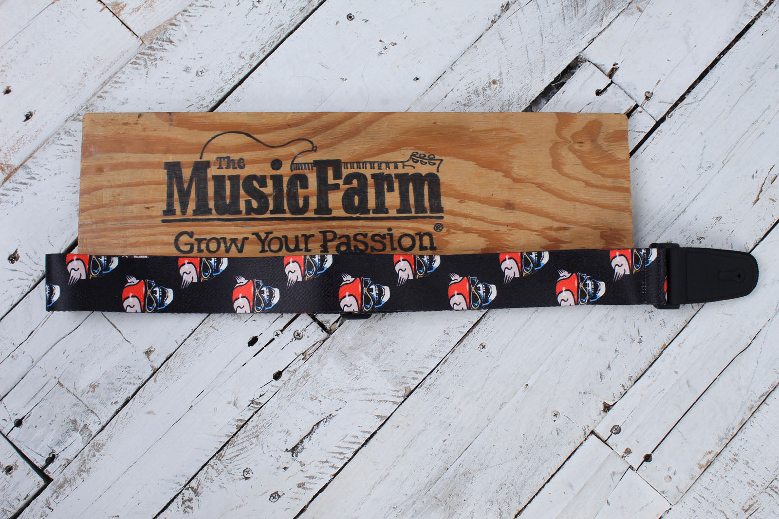 Henry Heller 2 Inch Live and Let Die Crazy Skull Guitar Strap