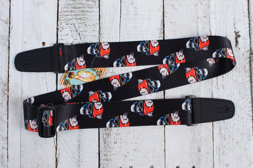 Henry Heller 2 Inch Live and Let Die Crazy Skull Guitar Strap