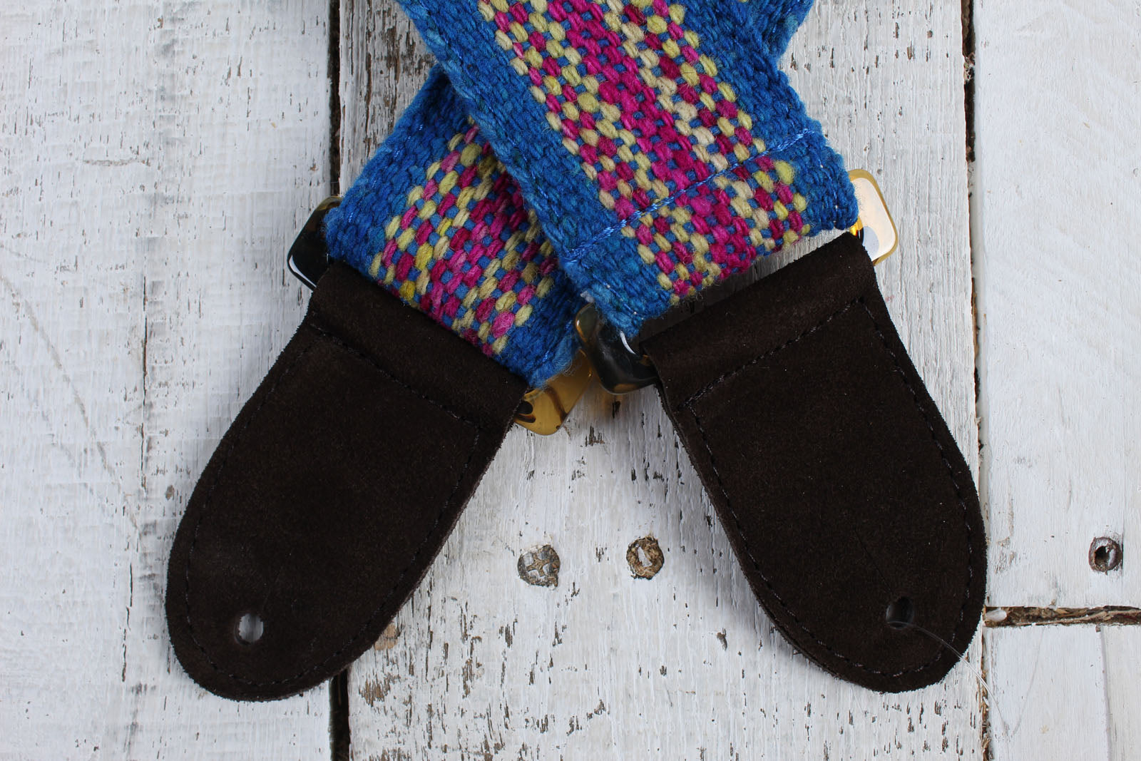 Henry Heller 2 Inch Picador Series Handwoven Organic Fabric Strap Blue Multi Stripe