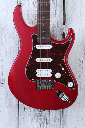 Cort G110 Double Cutaway Solid Body Electric Guitar Open Pore Black Cherry