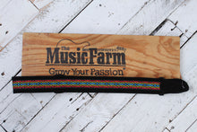 Load image into Gallery viewer, Henry Heller 2 Inch Wide Black with Red Yellow Blue Adjustable Peruvian Guitar Strap
