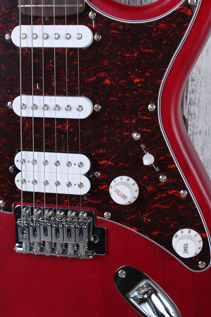 Cort G110 Double Cutaway Solid Body Electric Guitar Open Pore Black Cherry