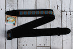Henry Heller 2 Inch Wide Black with Blue and Orange Adjustable Peruvian Guitar Strap