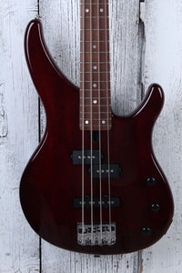 Yamaha TRBX174EW RTB 4 String Bass Electric Guitar Exotic Wood Top Root Beer