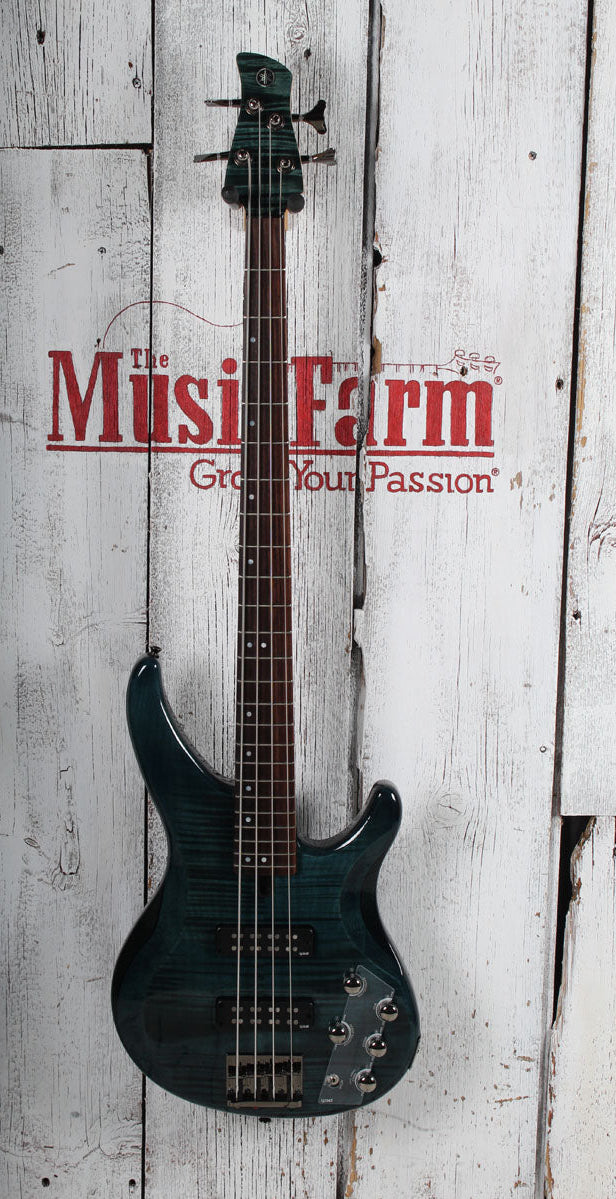 Yamaha TRBX604FM 4 String Electric Bass Guitar Flame Maple Top Indigo Blue Secondary image