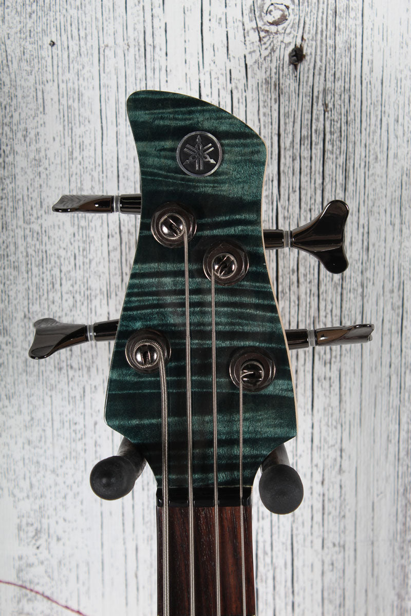 Yamaha TRBX604FM 4 String Electric Bass Guitar Flame Maple Top Indigo Blue