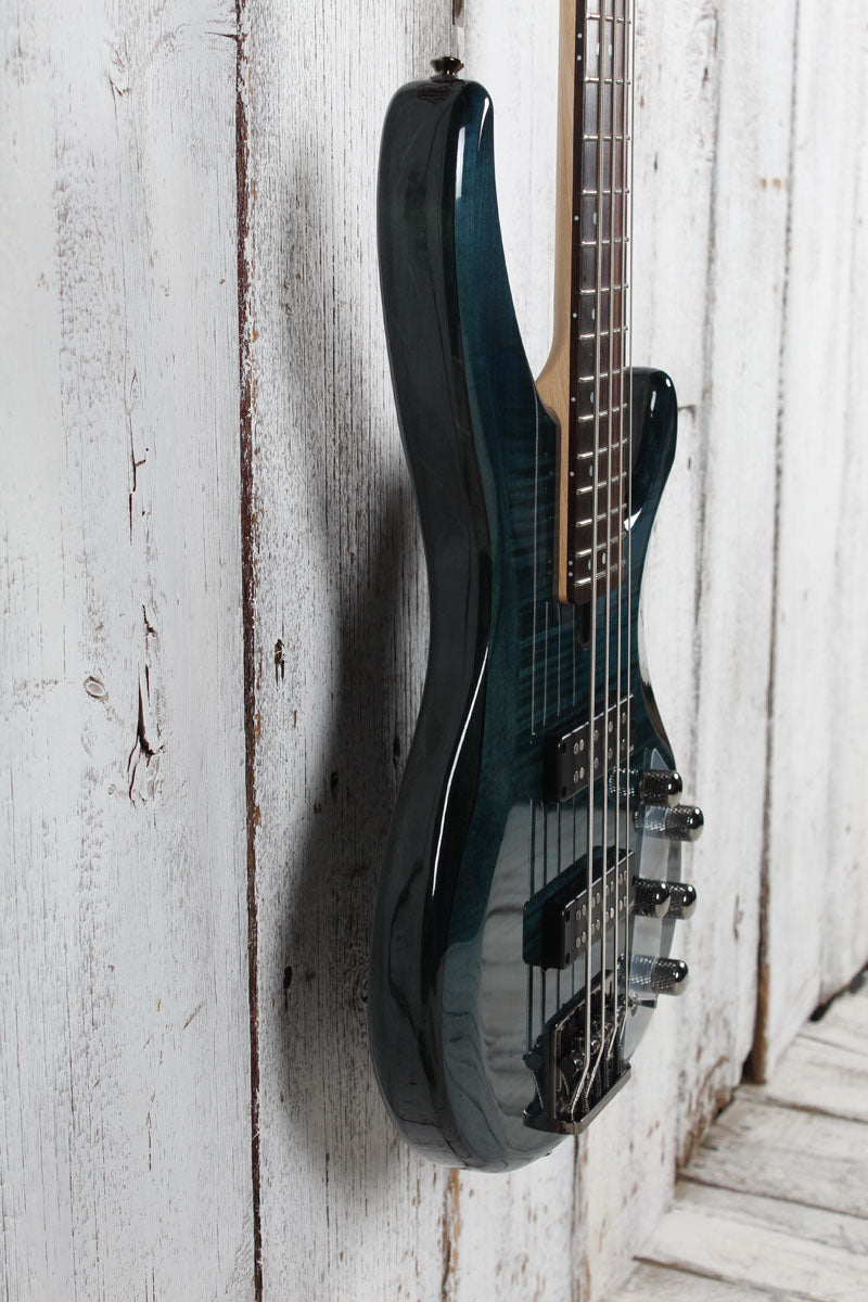 Yamaha TRBX604FM 4 String Electric Bass Guitar Flame Maple Top Indigo Blue