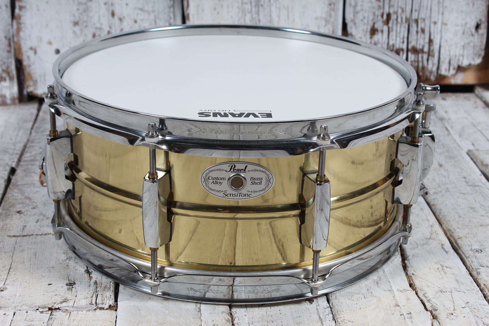 Pearl Sensitone Heritage Alloy Brass Snare 13 x 5 Custom Alloy Steel Snare Drum