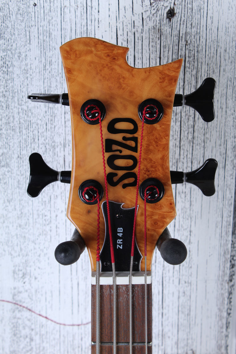 Sozo Render Series Render Bass 4 String Electric Bass Guitar Maple Burl Top