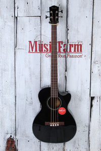 Fender CB-60SCE Concert Bass 4 String Acoustic Electric Bass Guitar Black Finish