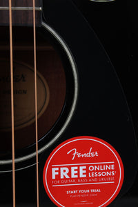 Fender CB-60SCE Concert Bass 4 String Acoustic Electric Bass Guitar Black Finish