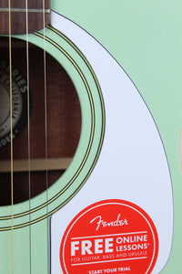 Fender Newporter Player Acoustic Electric Guitar Solid Spruce Top Surf Green
