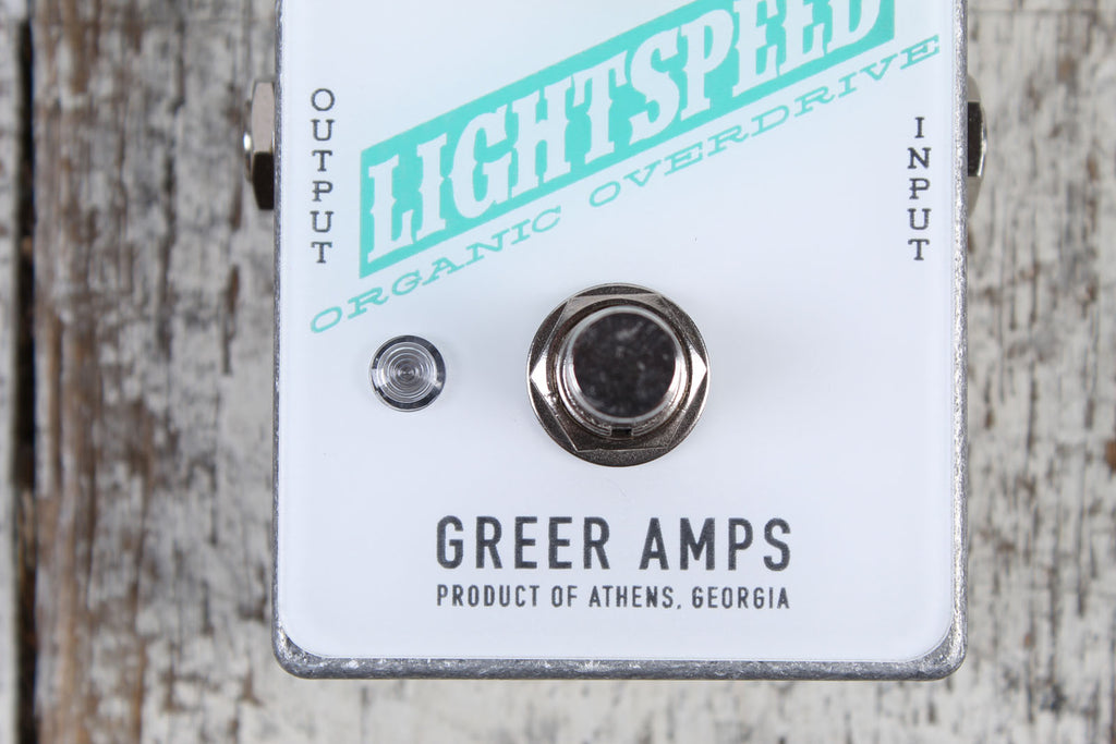 Greer Lightspeed Organic Overdrive White Teal Black Electric Guitar Effect Pedal