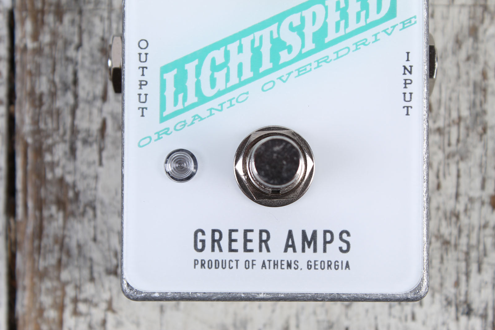 Greer Lightspeed Organic Overdrive White Teal Black Electric Guitar Effect Pedal
