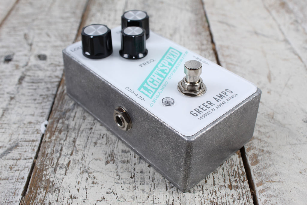 Greer Lightspeed Organic Overdrive White Teal Black Electric Guitar Effect Pedal