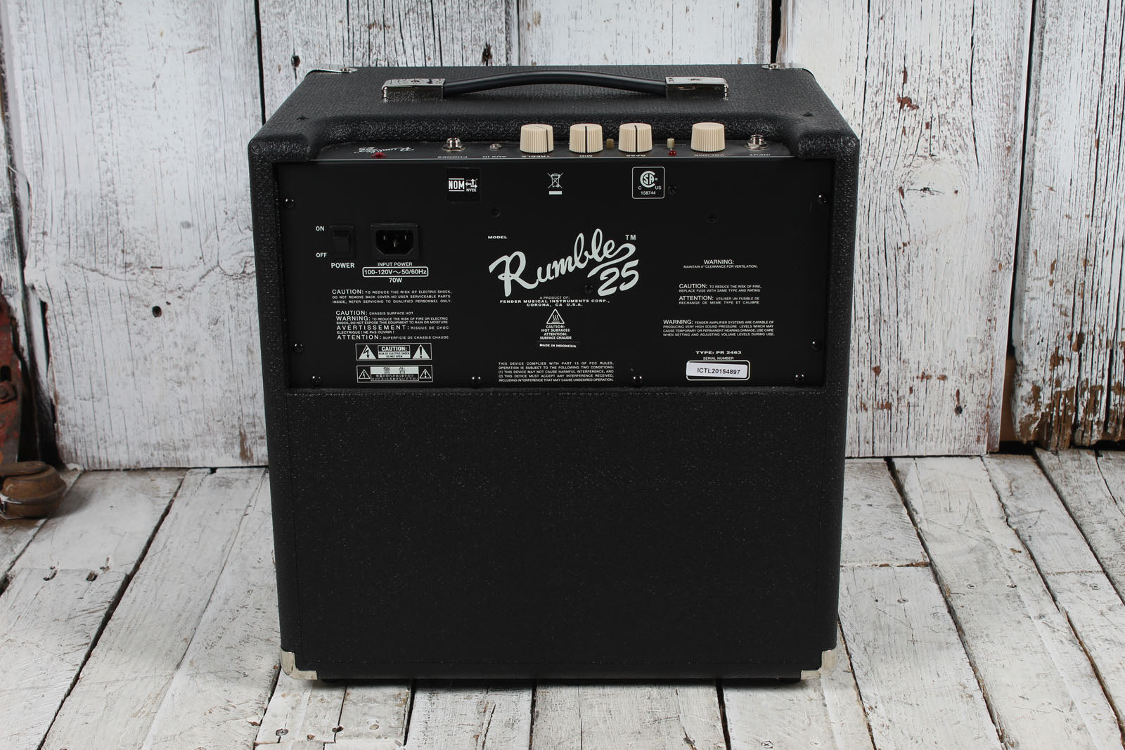 Fender Rumble 25 Electric Bass Guitar Amplifier 25 Watt 1 x 8 Solid State Amp