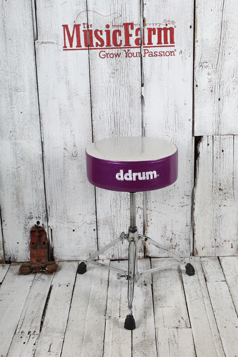ddrum Mercury Fat Double Braced Drum Throne White and Purple Sparkle Secondary image