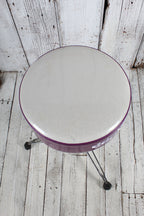 ddrum Mercury Fat Double Braced Drum Throne White and Purple Sparkle