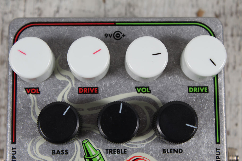 Electro Harmonix Hot Wax Dual Overdrive Electric and Bass Guitar Effects Pedal