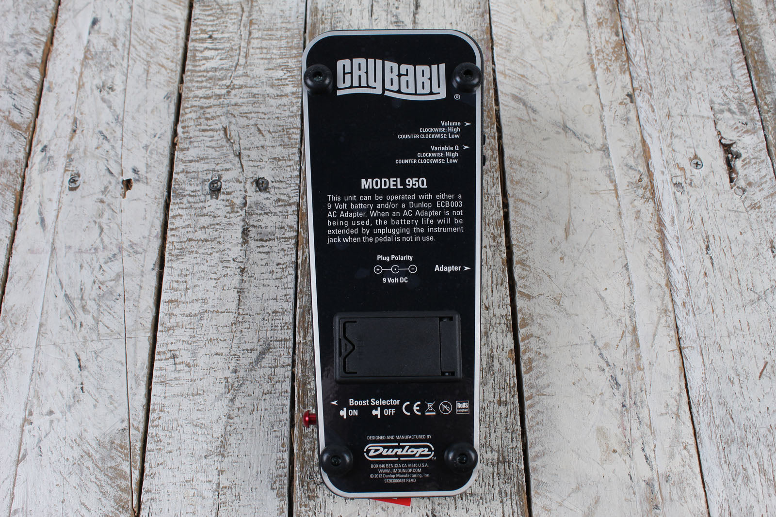 Dunlop 95Q Crybaby Q Wah Pedal Electric Guitar Wah Effects Pedal with Q Control