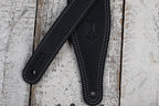 Levy's M17BDS-BLK Butter Double Stitch 2.5 Inch Wide Garment Leather Guitar Strap