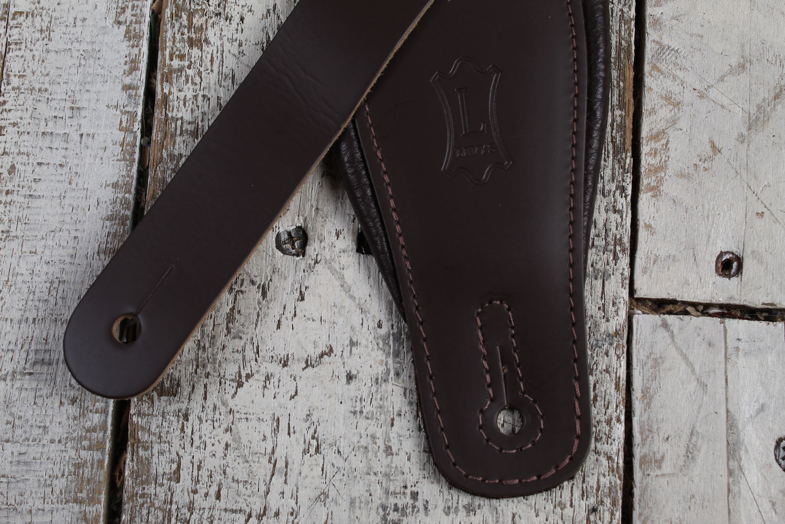 Levy's M26PD-DBR_DBR 3 Inch Top Grain Leather Guitar Strap Dark Brown