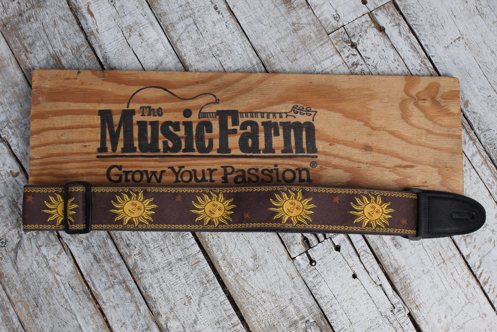 Levy's MPJG-SUN-BRN 2 Inch Jacquard Weave Guitar Strap Brown