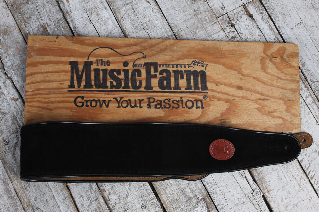 Levy's MSS3-4-BLK Suede Leather 4 Inch Guitar Strap with Suede Back Black