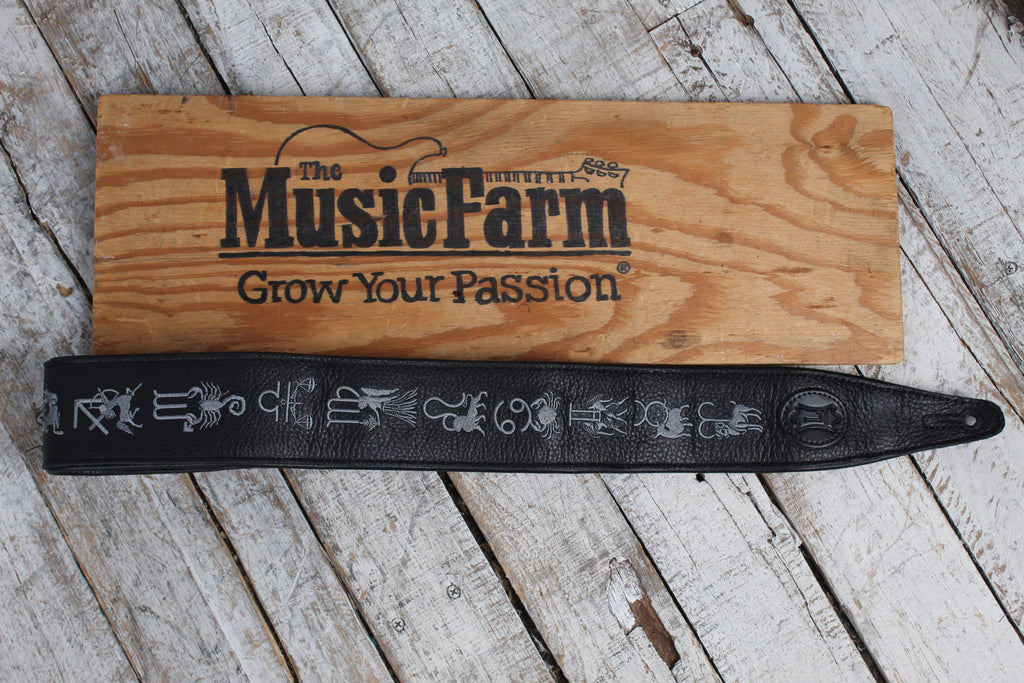 Levy's MG317ZE-BLK Garment Leather Guitar Strap Zodiac/Black