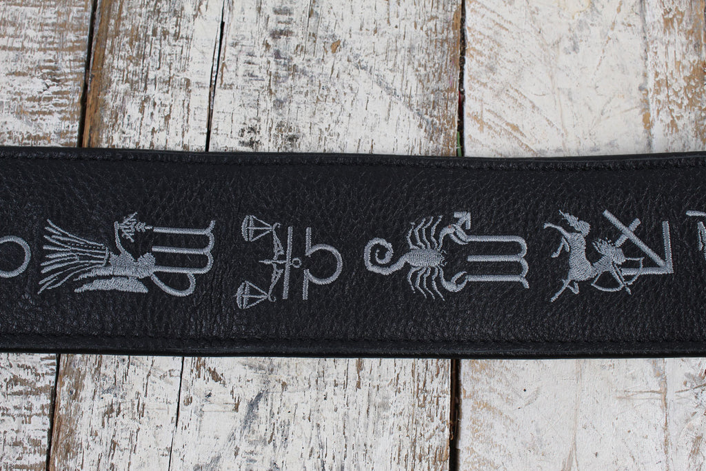 Levy's MG317ZE-BLK Garment Leather Guitar Strap Zodiac/Black