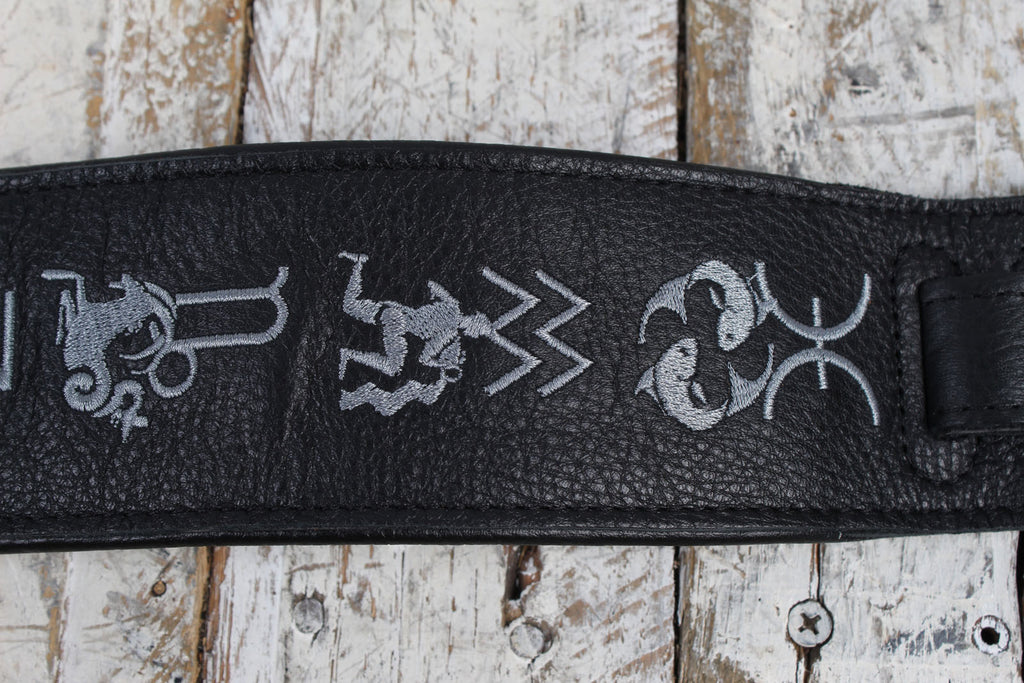 Levy's MG317ZE-BLK Garment Leather Guitar Strap Zodiac/Black