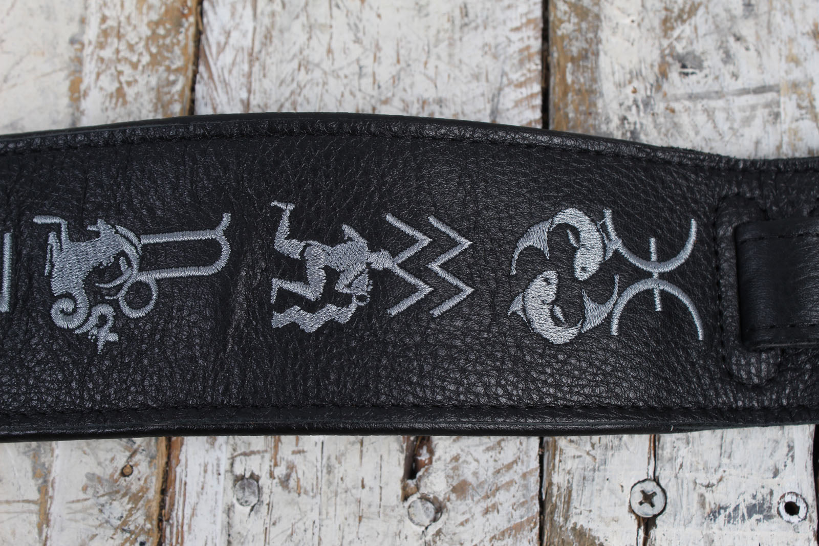 Levy's MG317ZE-BLK Garment Leather Guitar Strap Zodiac/Black