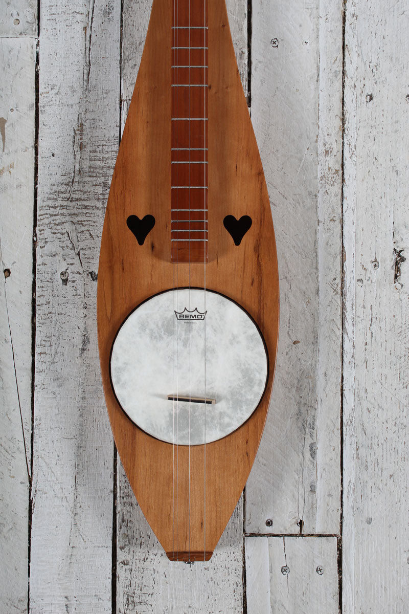 McSpadden Dulci-Banjo Flathead Cherry Dulcimer 4 String Flathead Teardrop Dulcimer with Gig Bag
