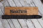 Levy's MC8TWEY Distressed Tear Wear Black Cotton Guitar or Bass Strap with Brass Eyelet