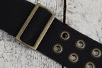 Levy's MC8TWEY Distressed Tear Wear Black Cotton Guitar or Bass Strap with Brass Eyelet